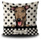 BAGEYOU Personalisierter Hunde-Kissenbezug, gepunktet, niedlicher Windhund, Büffelkariert, kariert, Pfotenabdruck, Heimdekoration, quadratischer Kissenbezug für Sofa, Couch, 40,6 x 40,6 cm