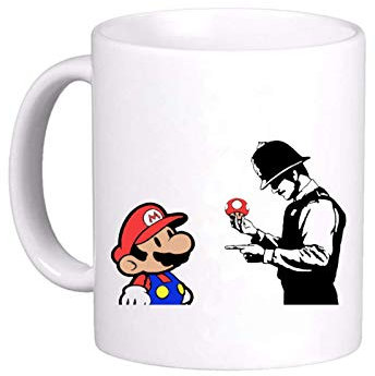 le herisson Tazza Mug Banksy Street Art Fungo Police - Regalo Simpatica Divertente 341