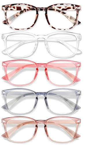 WinToo Blaulicht-blockierende Brille, Computer-Lesen, Gaming, Fernseher, Handys, für Männer und Frauen, Anti-Überanstrengung, UV-Blendung (5/1 Paar)