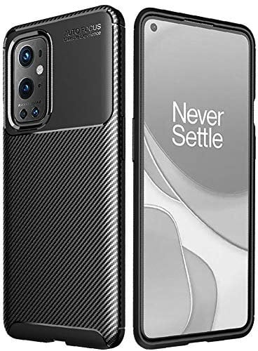 TECHGEAR [CarbonFlex OnePlus 9 Pro Hülle - Weich Premium Luxus Flexible schlagfeste TPU Slim Hülle [Kohlenstofffaser Design] Ultra dünn Super Schutzhülle kompatibel mit OnePlus 9 Pro - Schwarz
