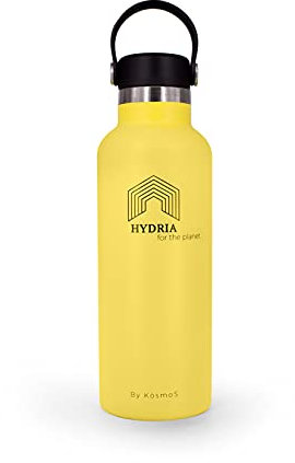 HYDRIA for the planet - Borraccia Termica in Acciaio Inox Doppia Parete | Rivestimento Interno in Ceramica | Senza BPA | Adatta a Bevande gassate | Caldo 12h Freddo 24h