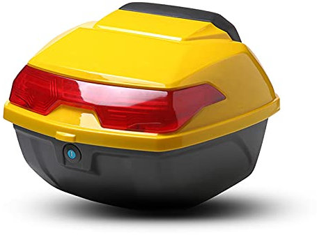 ASDQWER Topcase Motorradkoffer,Helmkoffer Motorradkoffer,Motorrad Top Case, Scooter-Kofferraumgepäck, Top Lock-Aufbewahrung, für Motorradhelme, Roller, Motorräder,Gelb