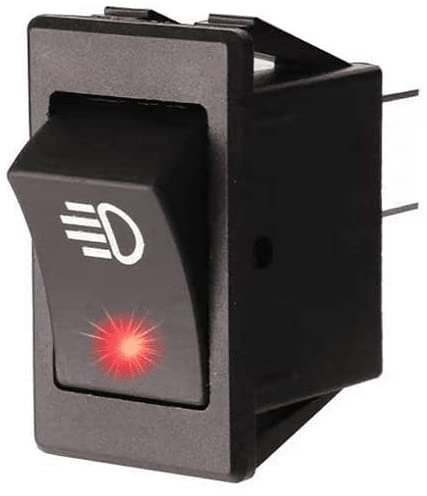 AUTOZOCO - Interruptor Basculante Luz Antiniebla DPST ON/OFF 4 Pin 35A con Luz - Boton On/Off - interruptor auxiliar - controlador eléctrico vehículo - LED Rojo
