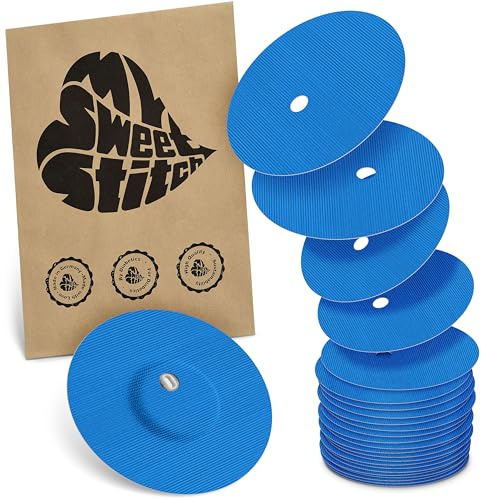 MySweetStitch - 25 x FreeStyle Libre 3 cerotti sensore, Overpatch rotondo Ø 60mm, con foro di ventilazione, cerotto impermeabile, traspirante, delicato sulla pelle, Blu