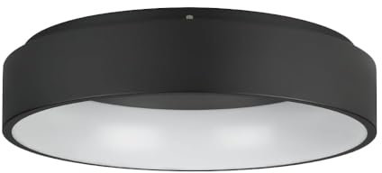 EGLO LED Deckenlampe Marghera 2, dimmbare extra-große Deckenleuchte, Deckenbeleuchtung aus Metall und Kunststoff in schwarz und weiß, runde Wohnzimmerlampe, warmweiß, Ø 59,5 cm