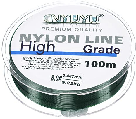 PATIKIL 109Iarde/328FT Nylon Filo Pesca Lenza, 20Lb Monofilamento Corda Filo Fluorocarbonio Rivestito per Fai da Te Artigianato Appendere Decorazione, Scuro Verde