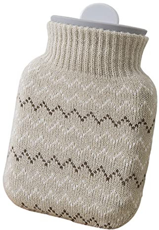 Mini-Wärmflasche mit Bezug, gestrickt, für Kinder und Erwachsene, 300 ml Mikrowellenheizung, tragbare Wärmflasche für Nacken, Schulter, Periodenschmerzen und Handfüße, Wärmer, Geschenk für Sie Ihn