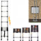 Royalswill Telescopic Ladder 12.5FT Extendable Multi-Purpose Extension Ladders Portable Loft Ladders Folding Collapsible Ladder for RV, Loft, Attic,13 Step, Max Load 150kg, EN131 (3.8m)