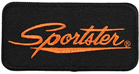 Harley-Davidson 4 in. Embroidered Sportster Emblem Sew-On Patch - Black/Orange