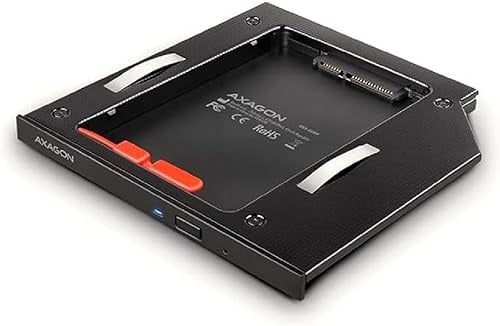 AXAGON 2.5 Zoll SSD/HDD Adapter für optisches Laufwerk, 9.5 mm, USB, Black