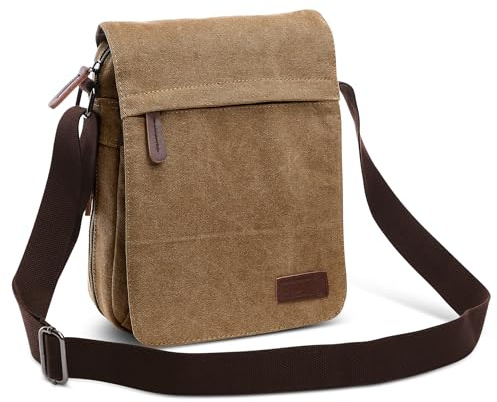 DORRISO Herren Umhängetasche Mode Schultertasche Leinwand Klein Schultertaschen Leicht Kuriertasche Casual Reise Urlaub Camping Männer Kuriertasche