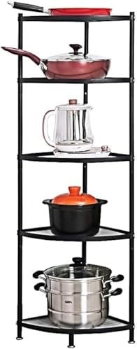 Baotkere Kitchen Corner Pot Rack, Stackable Multi Layer Free Standing Metal Shelf Stainless Steel Cookware Organizer, Height Adjustable Storage Countertop Holder