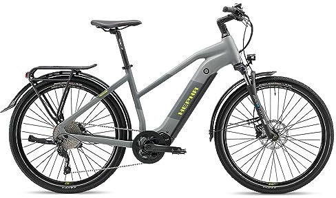 HEPHA E-Bike Trekking 7 Ultra, 100Nm Mittelmotor Elektrofahrrad, 708Wh Akku (bis zu 200Km), Smart APP, 10-Gang, Federgabel 63mm, 27.5 Zoll(Lowstep, Dark Grey, L-49cm)