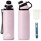 Fjbottle Bouteille d'eau en acier inoxydable 600 ml/800 ml/1 L avec couvercle magnétique, bouteille d'eau isotherme sans BPA, travail, voyage