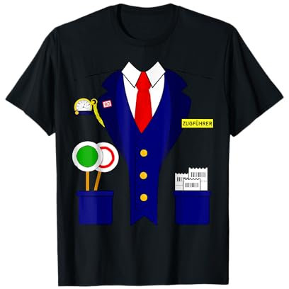 Trainführer Schaffner Zugfahrer Karnevalskostüm T-Shirt