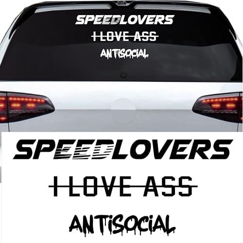 KLEBEKÖNIG XL Autoaufkleber - Speedlover 57x25cm - Tuning Auto Aufkleber Sticker sprüche Stickerbomb Heckscheibenaufkleber Jdm Auto-Aufkleber Fahrzeug Dekor Heckscheibe Tuningsticker Decal