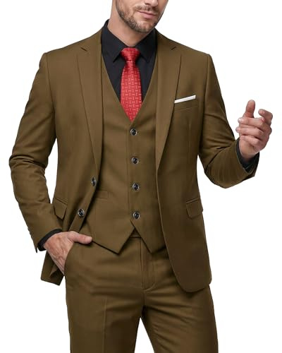 MY'S Herren My's Men's 3 Piece Suit Set Business-Anzug Hosen-Set (3er Pack)