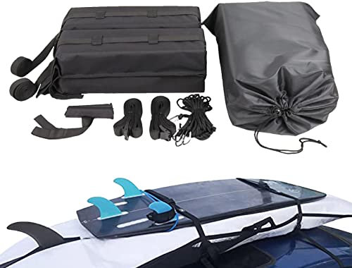 Rosixehird Barres galerie Toit - Coussinetgalerie Toit Souples Portables,Rail Toit Barre transversale Porte-Bagages Porte-Bagages pour la Plupart des SUV Voiture