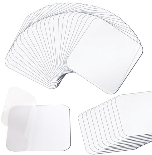 Ailvor Doppelseitiges Klebeband, 50 Stück Doppelseitige Klebepads, Spurloses Waschbares Klebeband Extra Stark, Nano Klebepads Transparent für Teppich, Fliesen, Küche (Quadratisch, 6 * 6cm)