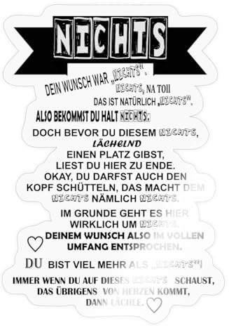 Nichts Schenken Spruch Geschenkidee Sticker Aufkleber