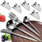 Retoo Juego de cubertería para 6 personas, 24 piezas, juego de cubertería, compuesto de cuchillo, tenedor, cuchara, cuchara, cubertería para casa, fiesta, restaurante, diseño moderno y sencillo