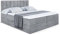 ALTDECOR Boxspringbett mit Matratze und Lattenrost, Boxbett, Topper, Polsterbett mit Bettkasten, Bett mit Stauraum H3-Matratze, Doppelbett, Springboxbett OTTA - 180x200 - Grau Samt