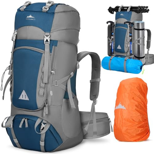IGOLUMON Zaino Trekking 60L Impermeabile con Cover Antipioggia, Zaino Montagna da Escursionismo e Campeggio per Uomo e Donna
