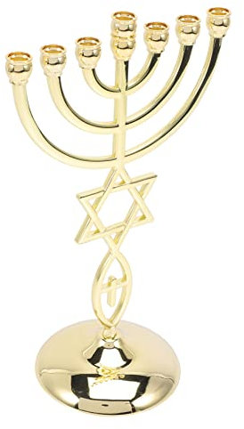 ABOOFAN 7 Le Cadeau Chandelier De Bureau Chandelier De Hanoucca De Fête De Hanoukka Décoration Murale Chambre Au Dessus du Lit Rétro Bougeoir Haute Qualité Métal