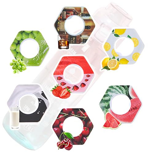 Newscz 7 Cartucce Aromatizzate Frutti Misti Pacchetto C: Limone, Uva, Fragole, Anguria, Latte, Ciliegie, Whiskey Adatto Bottiglie con Sistema Pod (Pacchetto C)