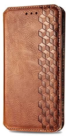 FTRONGRT Case Compatible with Blackview Shark 8, with Card Slot, Mobile Phone Holder, Magnetic PU Leather Flip Wallet Case Compatible with Blackview Shark 8 - Brown