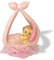 Decoraparty Dekoration Figur Rosa Gastgeschenk für Mädchen - Cake Topper aus Harz für Taufe, 1. Geburtstag, Gastgeschenk, Babyparty, Höhe 11 cm