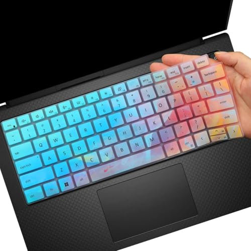 MUBUY-GOL Keyboard Cover for Dell Precision 14 5470/5480/5490 & 16 5680/5690 Laptops, Rainbow Silicone, Waterproof, Dustproof