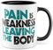 Tasse Gymrat Geschenk Pain is Weakness leaving the Body, Kaffeetasse Fitnessliebhaber Fitnessbegeisterte Bodybuiler, Geschenkidee Sportler Fitnessstudio Gymgänger Kaffee-Becher