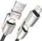 RAVIAD Multi Cable de Carga Corto 50CM 4 en 1 Multi USB Cargador Cable 60W PD Nylon Cable USB con USB C/USB A a Lightning, USB C/USB A a USB C de Cargador Carga Rápida para Galaxy,Huawei,Honor,iPhone