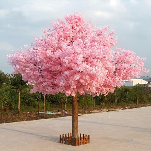 Árbol bonsái de cerezo rosa claro hecho a mano de 6 pies con ramas, árbol artificial para decoración de bodas en interiores y exteriores, tema de flor de cerezo