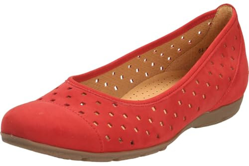 Gabor Damen Klassische Ballerinas, Frauen Flats,Ballerinen,Pumps,Halbschuhe,Sommerschuhe,Slipper,Ballerina-Schuhe,Ballet-Flats,red,39 EU / 6 UK