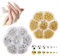 Bisienya 2 Boxes Gold Nail Charms 1720pcs Mixed Size Pearls Half Round 7 Grid Gold Silver Half Pearls Beads for Nail Art, Facial Art, DIY Crafts, Jewelry