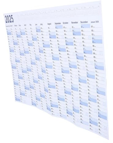 Lurrose Wandkalender Familienplaner Wand Kalender 2025 Wandkalender Kreativer Jahresplaner Für Zuhause Wanddekoration Jahresübersicht Blauer Poster Kalender Für Tägliche Planung Und Organisation