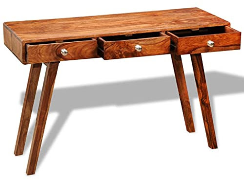 HEFZGDB Konsolentisch mit 3 Schubladen 76 cm Massivholz Palisander Esstisch Wohnzimmertisch Sofa Tisch Bartisch für Balkon Arbeitszimmer Wohnbereich Schlafzimmer