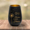 Kiwistar UG - Gedenklicht - Teelichthalter - mit Name und Datum - schwarz - Gold - Gravur - individuell personalisiert - Pusteblume - Herzen - Grablicht - Trauergeschenk