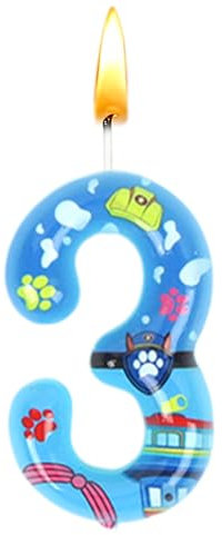 Paw Dog Kerzen Geburtstag, Paw Dog Kerzen Nummer 3, Kuchen Deko Kerzen, 3th Geburtstagskerzen, Geburtstag Dekoration, Cake Topper, Jungen und Mädchen, Partyzubehör, Jubiläum, Hochzeitsfeier
