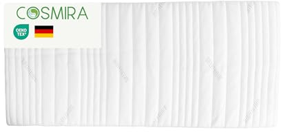 Cosmira® Matratzentopper 90x200 cm - für optimalen Schlafkomfort & Rückenschmerzlinderung - Atmungsaktiver Topper mit BREATHAIR® Technologie, pflegeleicht & Allergikergeeignet – Öko-Tex Zertifiziert