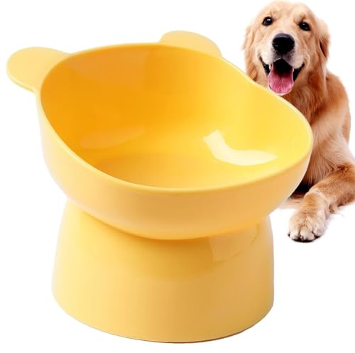 Nourriture surélevée pour animaux de compagnie - Bol plat réglable pour chat - Bol alimentaire incliné en hauteur - Bol anti-aboiement avec doublure inclinée - Bol surélevé en céramique pour animal de