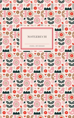 Notizbuch Insel-Bücherei »Puderrosa Blumen retro«: Hardcover, B6, Blanko, 96 Seiten