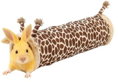 Tunnel per Coniglietti,Rifugio Ripiegabile Per Riposo - Design Morbido con Giraffa per Piccoli Animali | per Gabbie da Casa per Ricci e Furetti