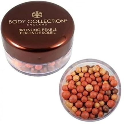 Body Collection Bronzing Pearls Shimmer Powder – Multi-Tonal Glow Bronzer Balls for Radiant Sun-Kissed Finish, Lightweight Blendable Face Highlighter Compact - 50g