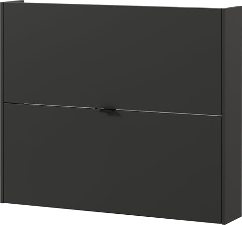 Germania Schuhschrank 1368-549 GW-Ameca, in Graphit/Navarra-Eiche, geringe Tiefe - ideal für schmale Flure, 100 x 83 x 18 cm (BxHxT)