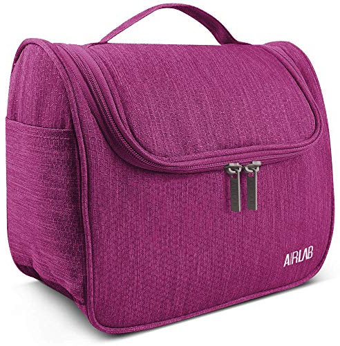 Airlab Borse da Toilette, Borse da Trucco con Manico e Gancio, Pochette per Trucchi Donna, Beauty Case, Organizer da Viaggio, Regalo per Uomini e Donne, Rosa