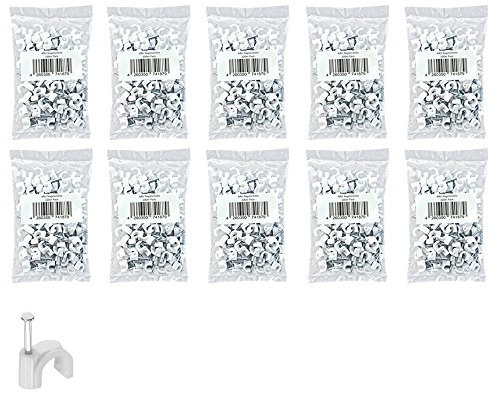 Nagelschelle 12mm 1000x Kabelschelle weiss allzweck Nagelschellen Rundschelle Kabelbefestigung Kabel Befestigung Nagel universal 12 mm ARLI 1000 Stück weiß