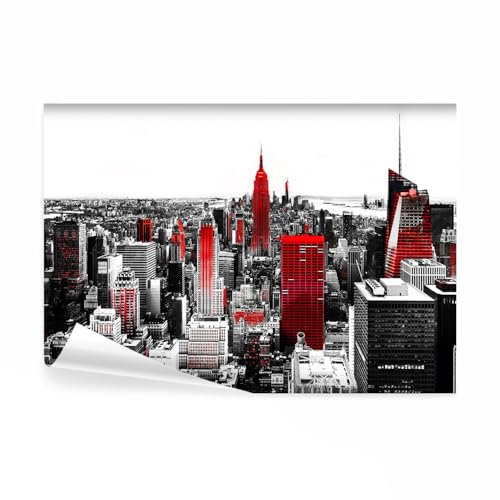 decomonkey Fototapete New York 350x256 cm XL Tapete Fototapeten Vlies Tapeten Vliestapete Wandtapete moderne Wandbild Wand Schlafzimmer Wohnzimmer Stadt Skyline City Modern